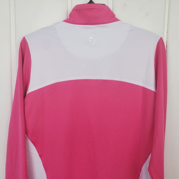 Footjoy Medium Hotpink White Full Zip Long Sleeve Performance Light Golf Jacket - Picture 10 of 16